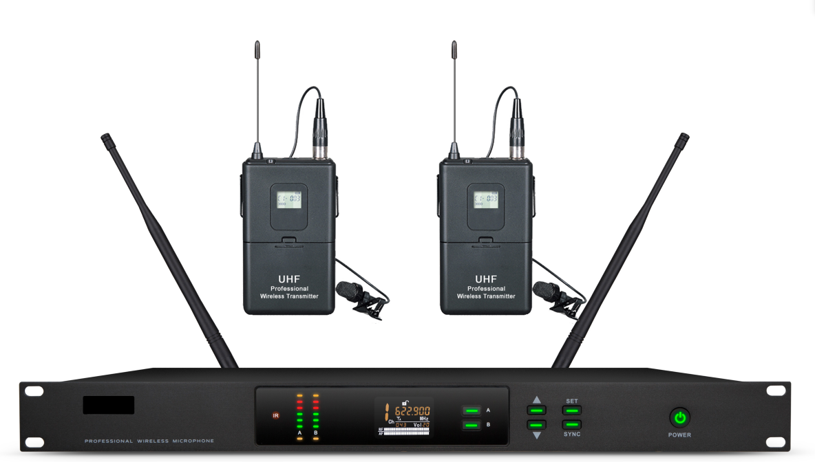 U段一拖二无线话筒（头戴式） UH02-T