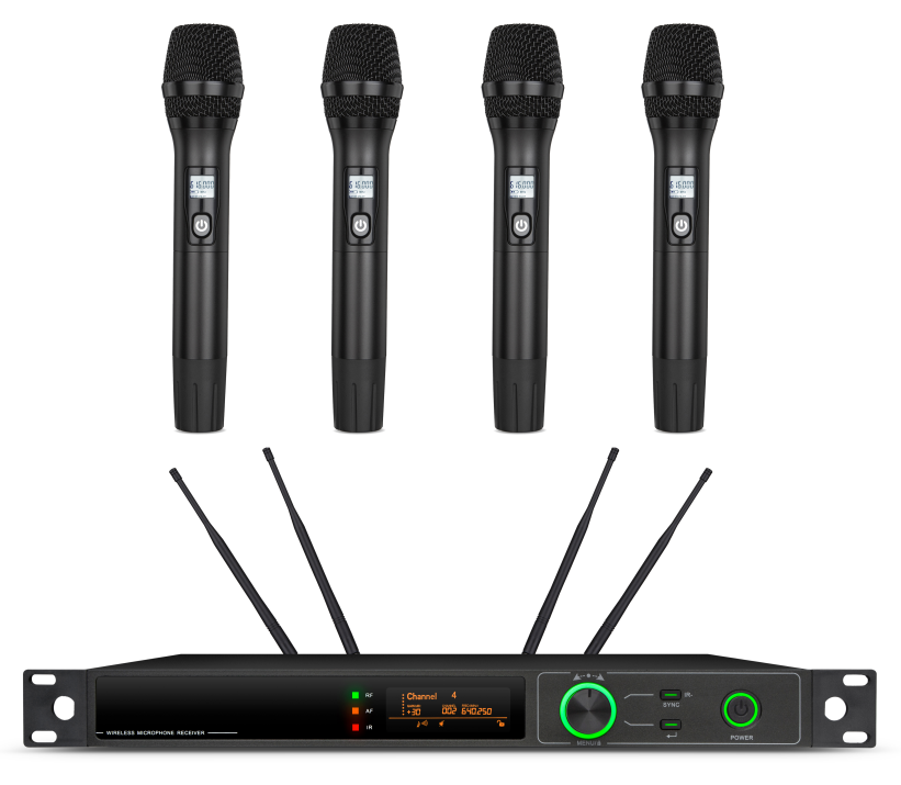 真分集U段一拖四无线话筒（手持式） UH04-S