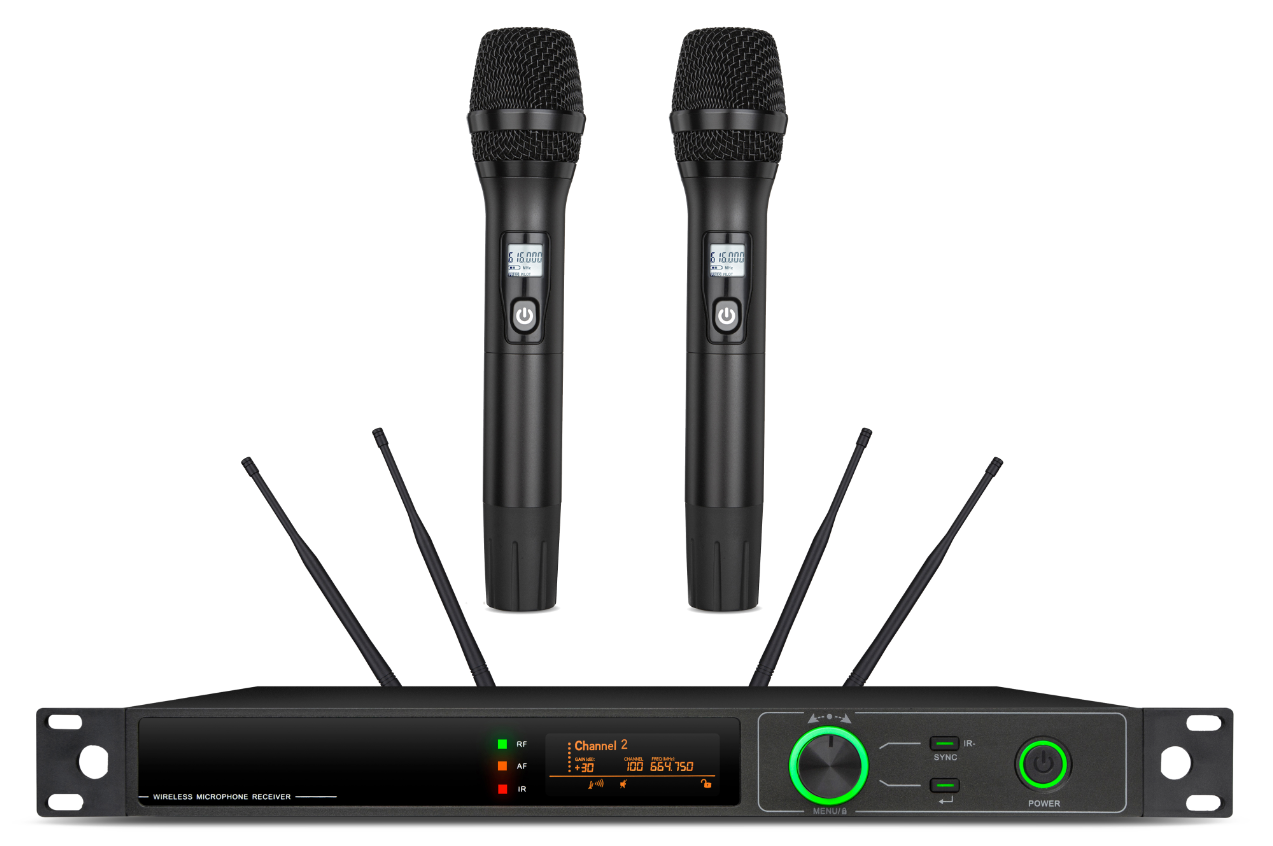 真分集U段一拖二无线话筒（手持式） UH03